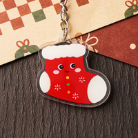 NASNAK Nouveauté Pendentif de sac à dos pour étudiant, motif de Noël (Élan, Bonhomme de neige, Dessin animé), Petit cadeau pour amis et camarades de classe, Porte-clés en plastique