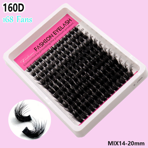 Faux <span class=keywords><strong>cils</strong></span> faits main en PBT, 12 rangées, 240 pièces, <span class=keywords><strong>courbure</strong></span> <span class=keywords><strong>CC</strong></span>/D/DD, DIY pour <span class=keywords><strong>cils</strong></span> segmentés 60D/80D/100D/120D/160D, 12-20mm - Product Image 5
