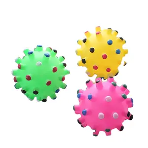 Красочный виниловый шарик для чистки зубов, собака, скрипучий игрушечный шарик, молярный дрессировка щенков, звуковая игрушка для собак, домашних животных
