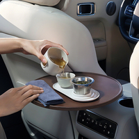 Plateau et table de voiture pour ordinateurs portables, 360 °   Table de voiture rotative en bois avec porte-gobelet, plateau d'activités et support pour ordinateur portable