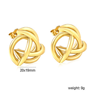 Geometric <b>Stud</b> <b>Earrings</b> 18k Gold Plated Stainless Steel Fashion <b>Earrings</b> - Product Image 5