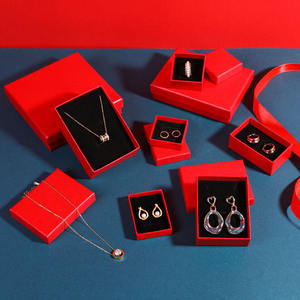Nuove <span class=keywords><strong>Idee</strong></span> di Prodotto: Scatola <span class=keywords><strong>Regalo</strong></span> per Bracciali e Orecchini Rossa per Festival e Matrimoni, Design Personalizzato con Logo e Dimensioni, Scatola per Gioielli e Collane - Product Image 1