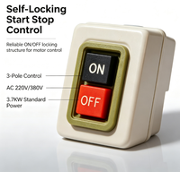 Sakelar Tombol Tekan Daya BS230B 3P 3.7KW 380V AC 10A Sakelar Start Stop Motor Pengunci Otomatis Tombol On Off Berbahan Logam