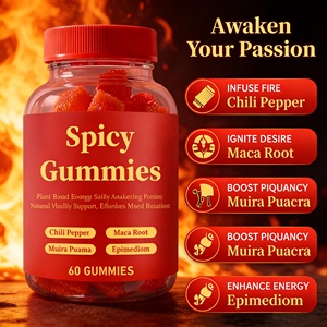 Gomitas Picantes, 60 Unidades, a Base de Plantas, Energía, Mejora del Estado de Ánimo, Apoyo a la Vitalidad con Chile, Raíz de Maca, Muira Puama, Epimedium - Product Image 2