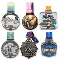 Médaille de course personnalisée pour marathon, médaille de finisseur en métal avec ruban, logo personnalisé pour événement sportif, compétition de course