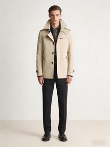 Мужской приталенный плащ-тренч на одной пуговице премиум-класса 2025 года |   Водонепроницаемый деловой плащ |   Двусторонний, устойчивый к сминанию - Product Image 2