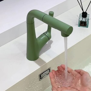 Robinet extractible pour lavabo, eau chaude et froide, universel, anti-éclaboussures, en alliage, monobloc, avec siège de valve de 35 mm - Product Image 4