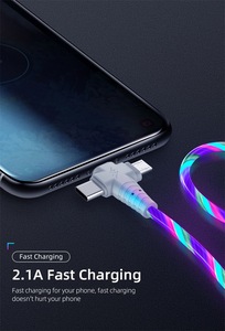 Cargadores de teléfono LED brillantes de tres a uno y Cable DE DATOS Micro/tipo C/IOS para iPhone 5V 2.4A Cable de carga rápida - Product Image 6