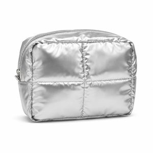 Bolsa de Maquillaje Metálica con Logotipo Personalizado OEM, Bolsa Cosmética de Nailon Acolchada, Organizador de Maquillaje de Viaje, Fabricante Mayorista ODM - Product Image 4