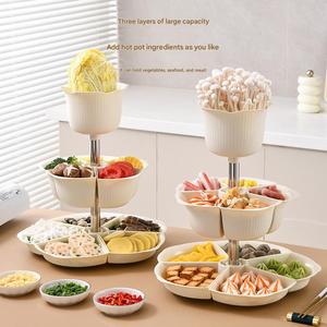 Hot <b>Pot</b> Serving Tray Divided Food Platter for Meat Vegetables Snacks and Dining <b>Table</b> Organization - Product Image 5