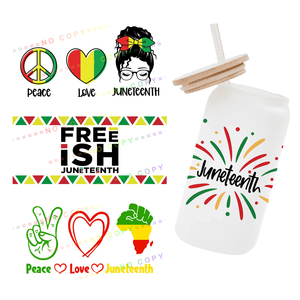 Pegatina DTF UV con diseño de dibujos animados de Juneteenth <span class=keywords><strong>para</strong></span> niños y niñas, calcomanía impermeable sin necesidad de calor <span class=keywords><strong>para</strong></span> vasos de 16 oz, ideal <span class=keywords><strong>para</strong></span> fiestas y manualidades. - Product Image 3