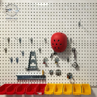 Panneau perforé métallique robuste pour le rangement de casques, le rangement d'atelier et l'affichage d'équipements de protection, applications commerciales