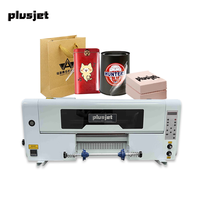 Plusjet UV DTF Imprimante pour étui de téléphone Bouteille en verre Stylo Signe Carrelage en plastique Taille A3 30cm Avec plastifieuse Machine d'impression 6 couleurs
