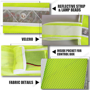 سترة عاكسة مخصصة للمهندسين وعمال البناء مع شعار وإضاءة LED عالية الجودة - Product Image 6