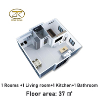 Maison de conteneur extensible pliable modulaire préfabriquée mobile de luxe de 20 pieds avec 2 chambres à coucher et une salle de bain complète