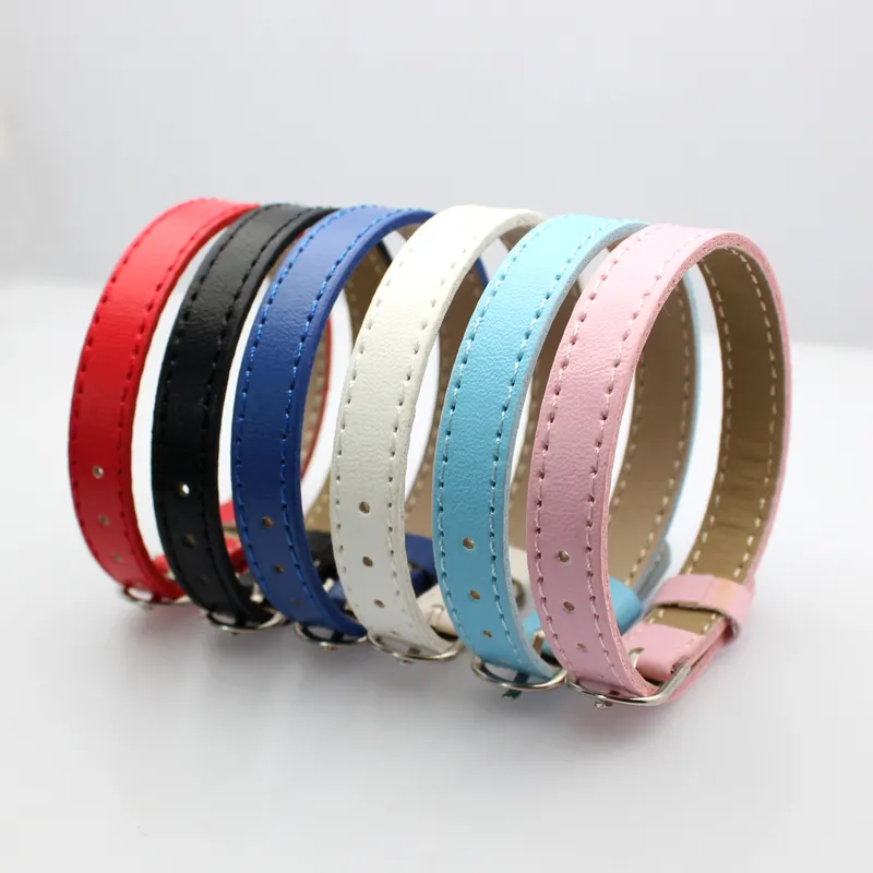 8mm/10mm Copy Leather Bracelet Multi-Color Charm 8mm PU Belt Wristband Fit Slider Letters/Charms