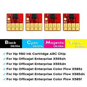 Puce de réinitialisation automatique BOMA pour cartouches d'encre HP980 HP980XL 980 pour imprimantes <span class=keywords><strong>HP</strong></span> Officejet Enterprise Color Flow X585z X585xh X555 X585 - Product Image 2