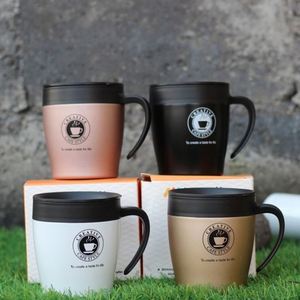 Stainless Steel Double Wall Vacuum Flask Office Coffee <b>Tea</b> <b>Thermos</b> Tumbler Cup With Handle and Spoon Travel Coffee Mug - Product Image 1