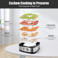 Wallepac Home Gebruik Semi-Automatische Fruit Mini Droger 5 Lagen Industrieel Voedsel Roestvrij Staal Kleine Dehydrator Machine Voor Rundvlees