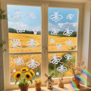 Vinilos Decorativos para Ventanas con Diseño de Flores de Cerezo, Ecológicos, Resistentes a los Rayos UV, Anticolisión, Reutilizables, Resistentes al Agua, para Primavera y Verano - Product Image 2