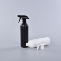 Bouteille pulvérisateur vide en plastique HDPE noir mat ou blanc de 500 ml (17 oz) avec gâchette pour produits nettoyants