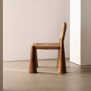 <span class=keywords><strong>Silla</strong></span> de Comedor Rush Woven <span class=keywords><strong>Rocket</strong></span> Leg, <span class=keywords><strong>Silla</strong></span> de Cordón de Papel Tejida a Mano, Patas de Madera Natural, Asiento de Mimbre Escandinavo, Juego de 2/4 Sillas - Product Image 4