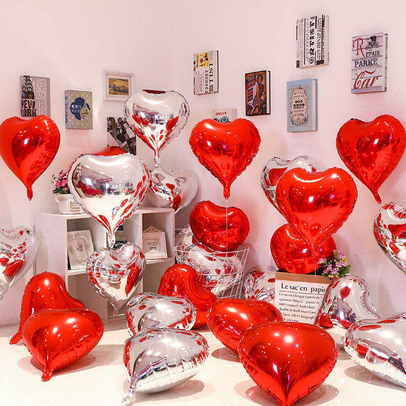 18inch Pure Color Balloons love Red Heart Balloon Aluminum Foil Ballons ...