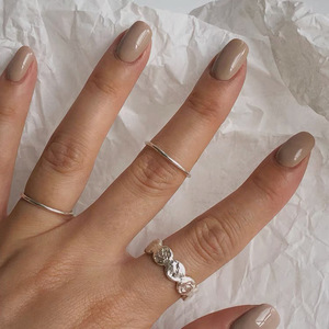 <b>Sterling</b> <b>Silver</b> Textured Stackable <b>Ring</b> Geometric Design <b>Adjustable</b> Opening Everyday Wear Unisex Jewelry - Product Image 5