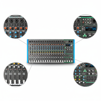 Console de mixage audio professionnelle 16 canaux avec 99 effets DSP, contrôleur DJ / console de mixage audio, carte son pour enregistrement et streaming