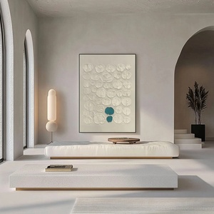 Peinture murale moderne Wabi Sabi blanche pour la décoration intérieure d'hôtel, art mural 3D, décoration de maison, œuvre d'art intérieure, décoration de la maison - Product Image 3