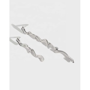 Sterling <b>Silver</b> 925 Classic <b>Stud</b> Earrings with Crystal and Rhinestone for Unisex Anniversary Fashion - Product Image 2