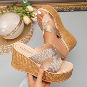 Nouvelles sandales <span class=keywords><strong>compensées</strong></span> décontractées à semelle épaisse rehaussante pour femme, taille petite, tendance et polyvalentes, modèle 2025 - Product Image 4