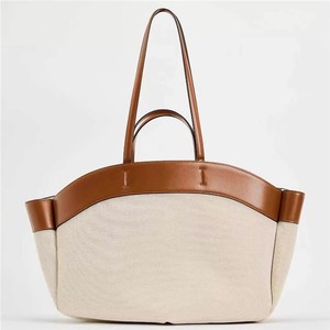 Ensemble de sacs fourre-tout <span class=keywords><strong>ZA</strong></span> 2 en 1 en toile et en cuir PU pour femmes, sac de travail pour femme de bureau, sac à main de créateur - Product Image 1