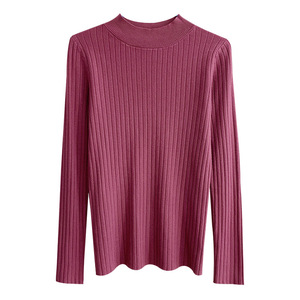 Suéter de punto de cuello alto para mujer, manga larga, ajuste ceñido, talla única, elegante, para el día a día, capa base superior - Product Image 5