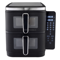Friteuse à air sans huile Cecofry DuoLevel 12000 12L à double panier 2900W avec fonction synchronisation et 10 programmes, friteuse à air double compartiment