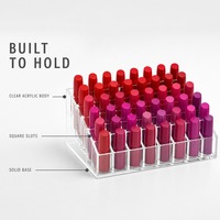 Présentoir à Rouge à Lèvres en Acrylique Transparent, Organisateur Cosmétique Ouvert pour Comptoir de Vente au Détail, Support de Rangement pour Maquillage