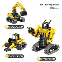 Bloques de Construcción STEM 3 en 1, Juguete de Excavadora Robot, Kit de Ladrillos Educativos Transformables en Dinosaurio y Tanque, Regalo para Niños y Niñas