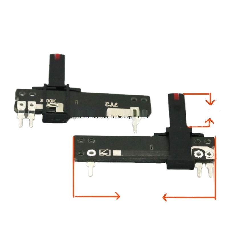 Прямой скользящий потенциометр с нажимным вытяжением SC207N, выравнивающий потенциометр, одиночное соединение, 40 мм, прямой слайд B100K SC207N