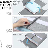 Bacs de rangement ménagers durables pour draps, housses de couette et taies d'oreiller - Organisateur de literie pliable avec fermeture éclair