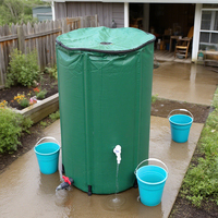 Collecteur d'eau de pluie pliable en PVC durable de 200 L, équipement portable avec fonction imperméable, baril à eau de pluie