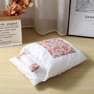 Rectángulo lindo gato cama suave extraíble calmante perro cama calentamiento gato cueva cama bolsa acogedor mascota cojín con almohada - Product Image 2