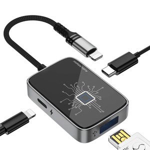 <span class=keywords><strong>Adaptateur</strong></span> OTG <span class=keywords><strong>Lightning</strong></span> vers USB 3.0 avec chargeur 3-en-1 pour clé USB, streaming en direct, carte son, PC, téléphone, console de jeu - Product Image 6