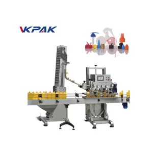 Automatic Glass Jar Metal Cover Capping Machine With Elevator From VKPAK