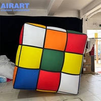 Ornement gonflable géant en forme de Rubik's Cube, cube de puzzle gonflable personnalisé pour accessoire de scène