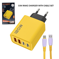 Bloc de charge rapide 120W à 4 ports avec prise UK, chargeur mural USB Type C QC3.0 120W, adaptateur de voyage USB-C pour ordinateur portable et iPhone 18 17 16