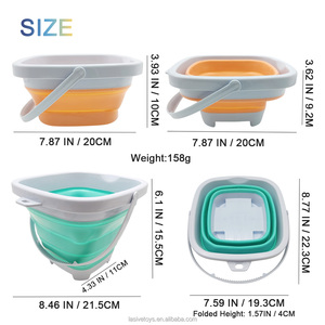 Juego de Cubos de Playa Plegables LASIVE para Niños de 2 a 4 Años, Diversión al Aire Libre, Combinación de Colores, Regadera, Moldes de Arena, Reloj de Arena, Cuchara, Juguetes - Product Image 3