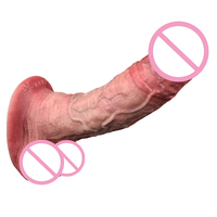 Consolador vibrador supersuave para adultos, pene de emulación realista de silicona líquida de platino de doble capa para masturbación femenina