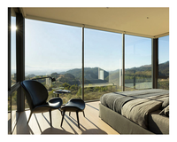 Ventanas de Aluminio de Doble Acristalamiento Estilo Americano Personalizadas, Insonorizadas, con Rotura de Puente Térmico, para Proyectos Hoteleros, Ventana Grande de Vidrio