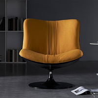 Fauteuil Chaise Longue en Cuir Rotatif au Design Moderne en Forme de Langue, Cadre en Bois Massif, Acier Inoxydable, Confortable pour Chambre à Coucher