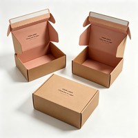 Boîte en carton ondulé personnalisée, écologique, recyclée, avec bande de déchirement, pour emballage de sous-vêtements, de chaussettes en fourrure, auto-scellante avec fermeture éclair